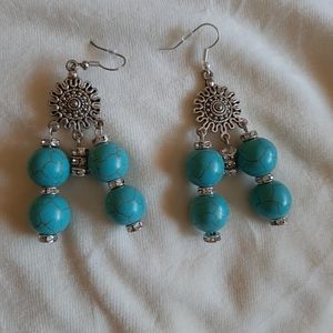 Genuine handmade turquoise earrings.